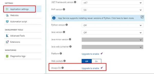 Application settings