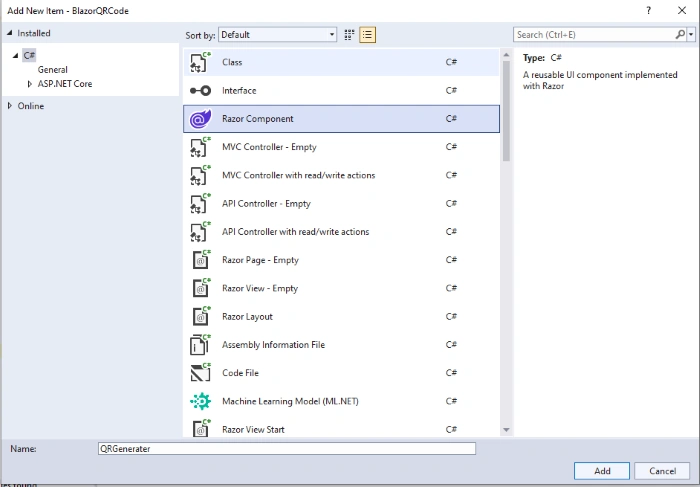 Create QR Code In Blazor