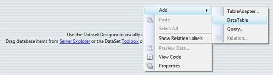 Adding Data Table