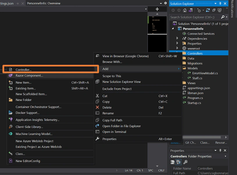 CRUD with ASP.NET Core