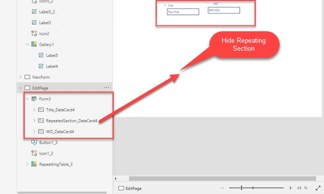Create Repeating Section In PowerApps Edit Form