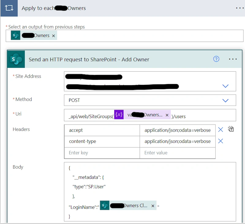 Using Power Automate flow to create SharePoint groups and add users to a SharePoint online site or subsite