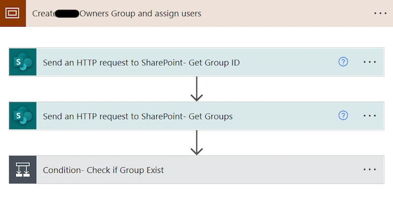 Using Power Automate flow to create SharePoint groups and add users to a SharePoint online site or subsite