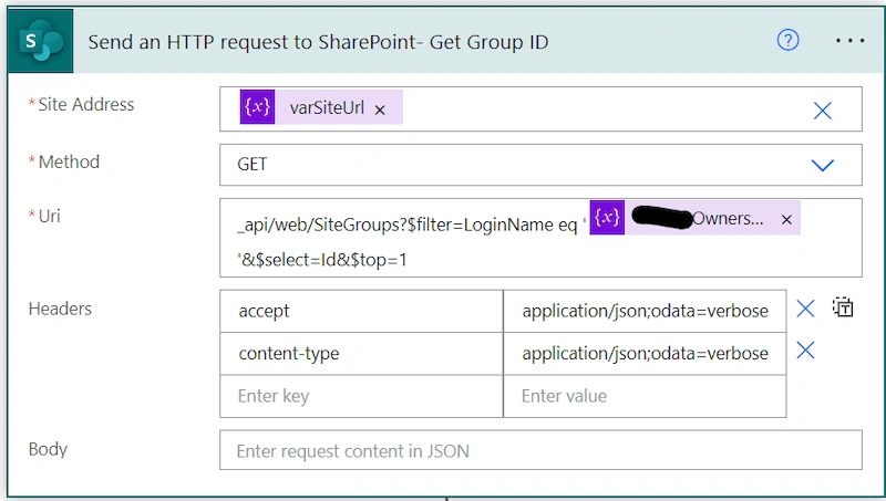 Using Power Automate flow to create SharePoint groups and add users to a SharePoint online site or subsite