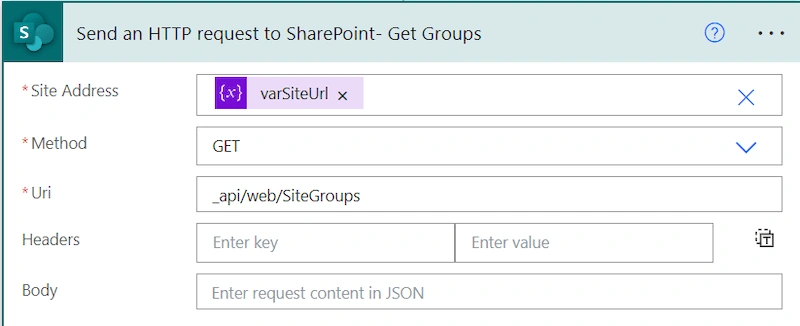 Using Power Automate flow to create SharePoint groups and add users to a SharePoint online site or subsite