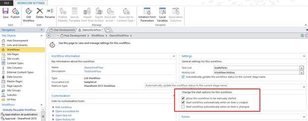 Workflow Settings