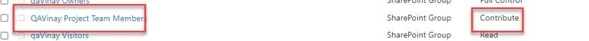 SharePoint site- Contribute