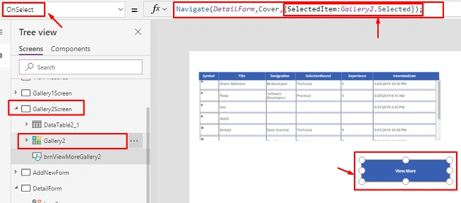 Create Single Display Or Edit Form For Multiple Galleries In PowerApps