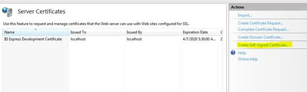 Create Self-Signed Certificate
