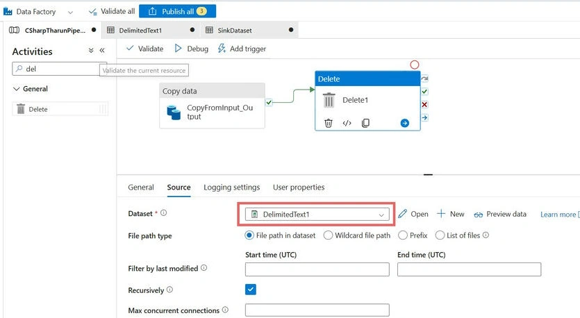 Delete Activity