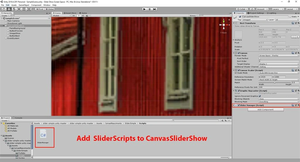 Create The Slider Show Screen Space On Button Click Using C# Script In Untiy