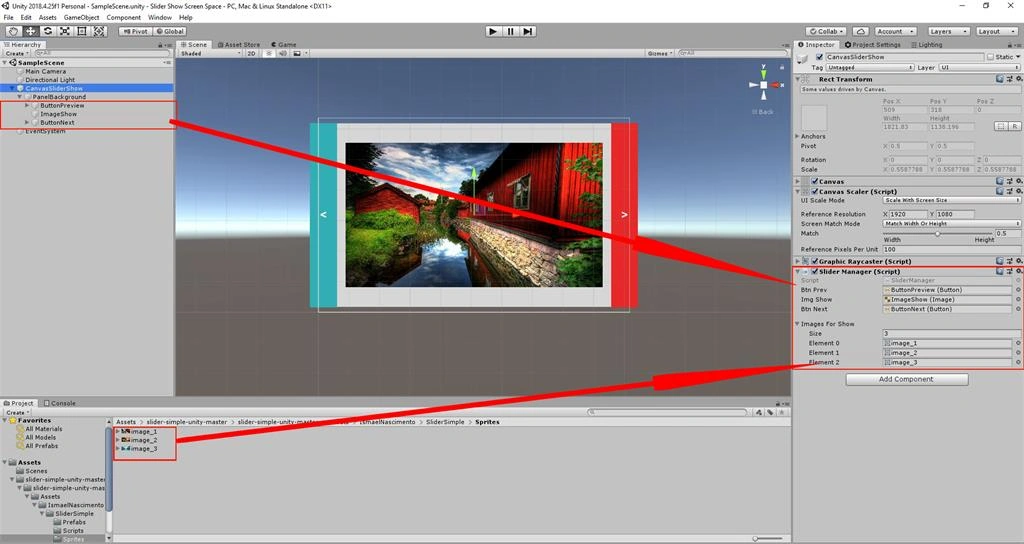 Create The Slider Show Screen Space On Button Click Using C# Script In Untiy