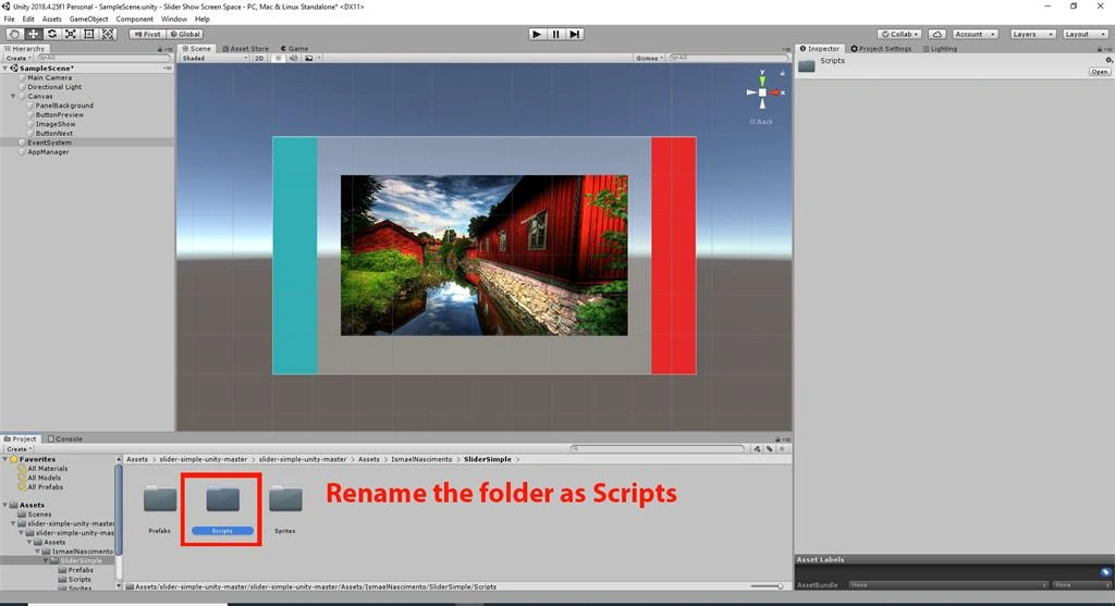 Create The Slider Show Screen Space On Button Click Using C# Script In Untiy