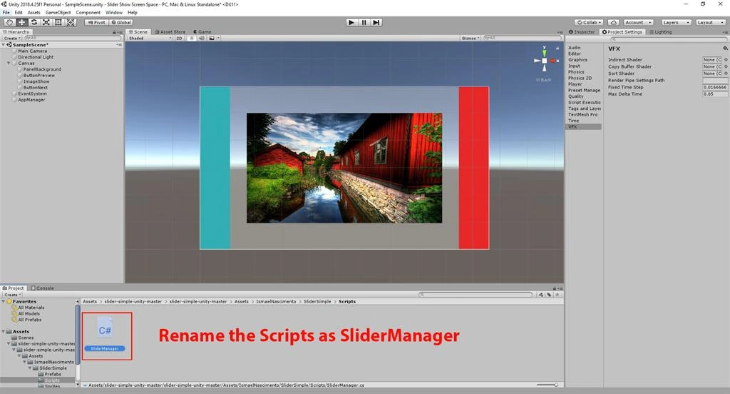 Create The Slider Show Screen Space On Button Click Using C# Script In Untiy