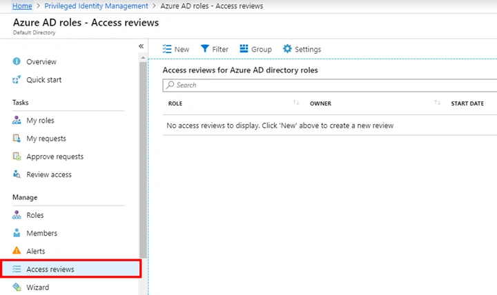 Create To Manage An Access Review Of Azure Active Directory (Azure AD) Roles In Privileged Identity Management (PIM)