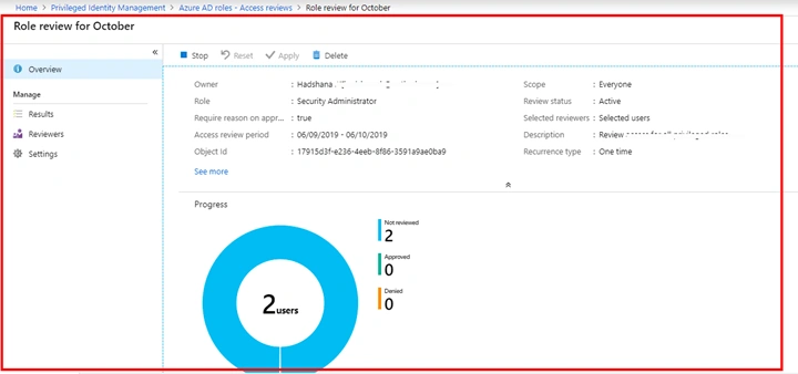 Create To Manage An Access Review Of Azure Active Directory (Azure AD) Roles In Privileged Identity Management (PIM)