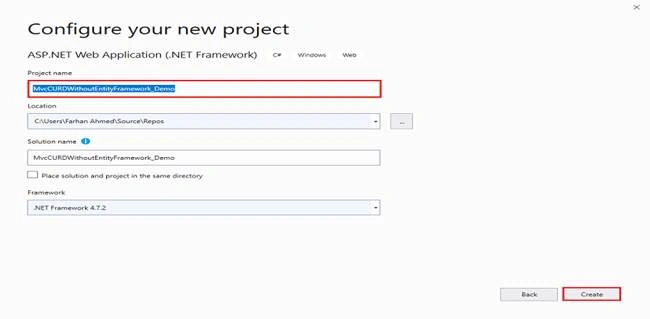 Create Update Read Delete Operation In MVC With ADO.NET