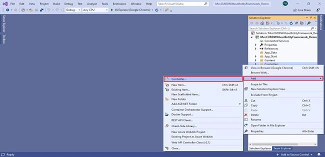 Create Update Read Delete Operation In MVC With ADO.NET