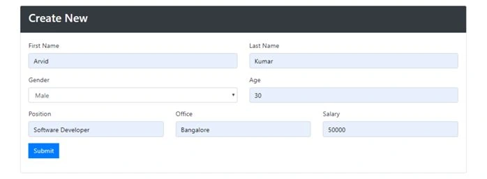 Create Update Read Delete Operation In MVC With ADO.NET