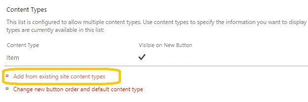 Content Type Hub