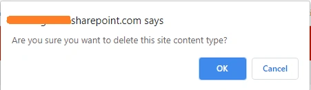 Confirm the delete operation