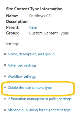 Delete the site