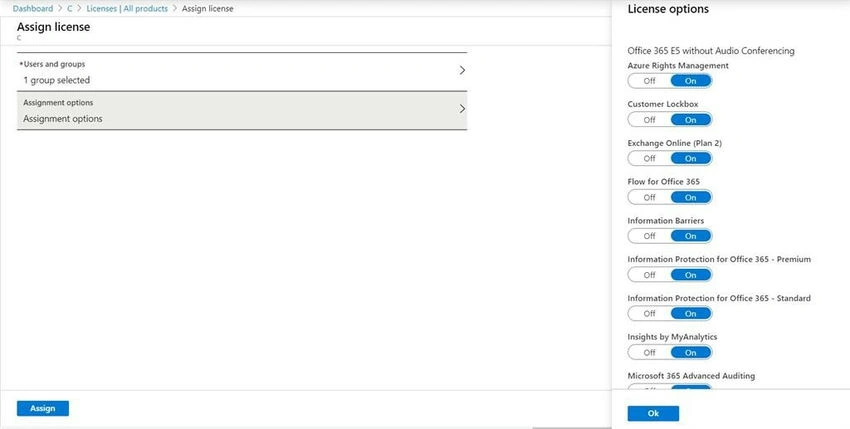 Assignment options