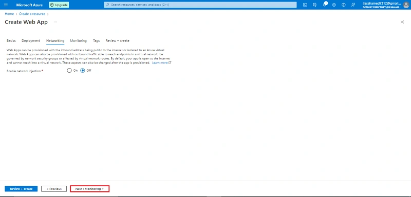 Create Web App In Azure Portal