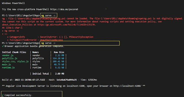 Create Angular 15 First application