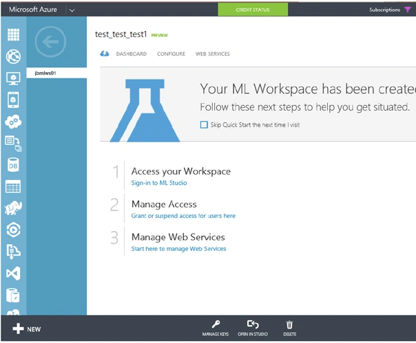 Machine Learning workspace