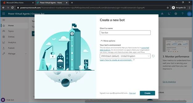 Create Your First Bot Using Microsoft Power Virtual Agents