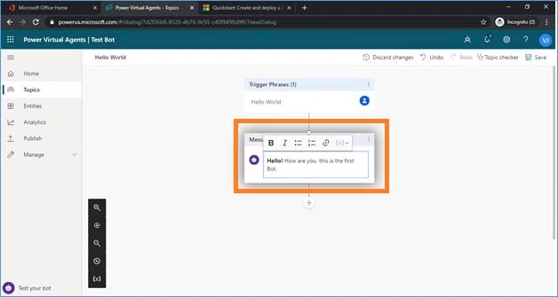 Create Your First Bot Using Microsoft Power Virtual Agents