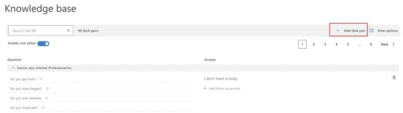 QnA pair
