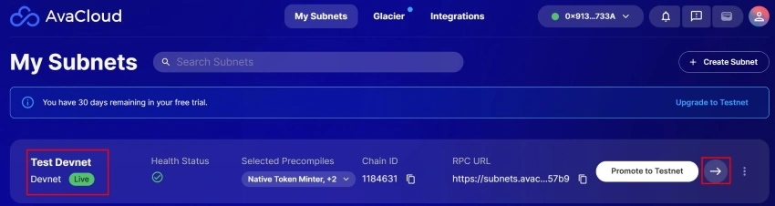 Subnet created successfully