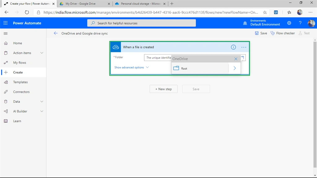 Creating A Auto Sync Flow Between Onedrive And Google Drive Using Microsoft Flow