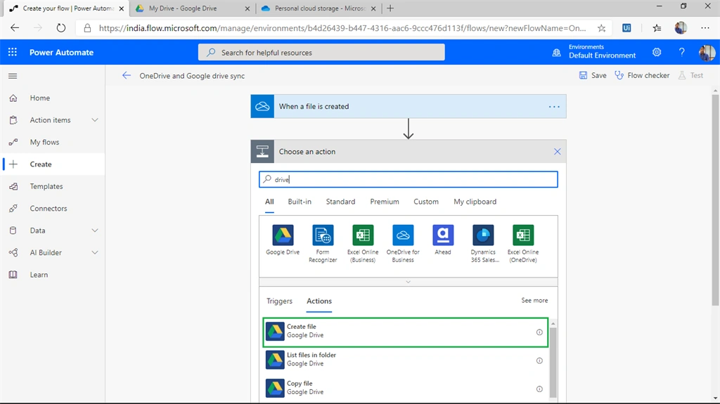 Creating A Auto Sync Flow Between Onedrive And Google Drive Using Microsoft Flow