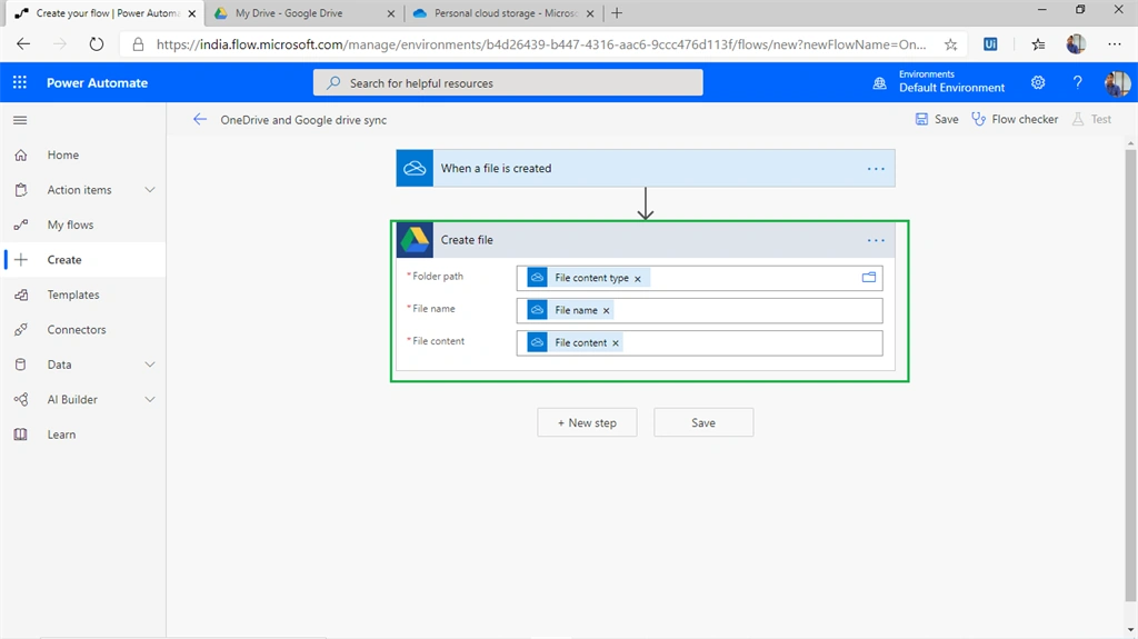 Creating A Auto Sync Flow Between Onedrive And Google Drive Using Microsoft Flow