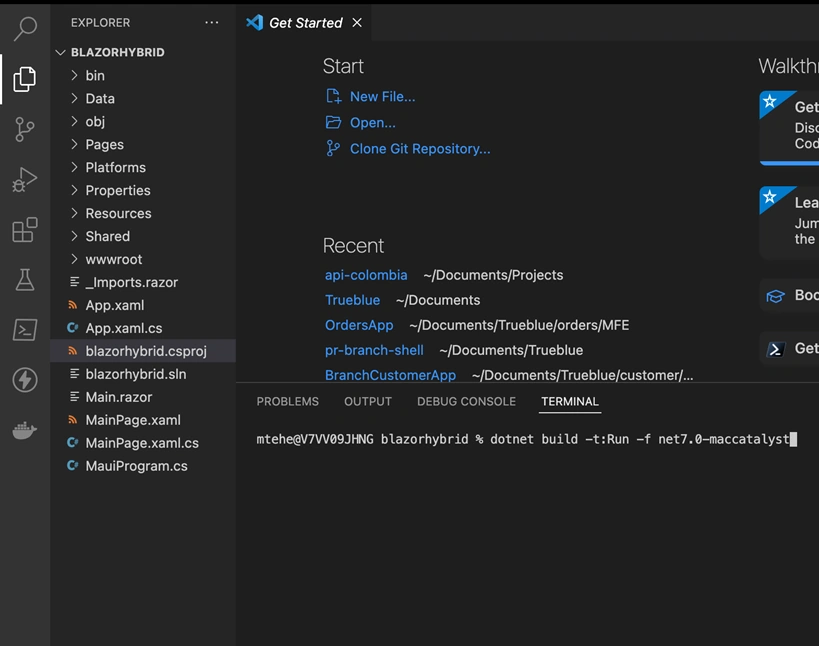 Creating a Blazor Hybrid Application in macOS
