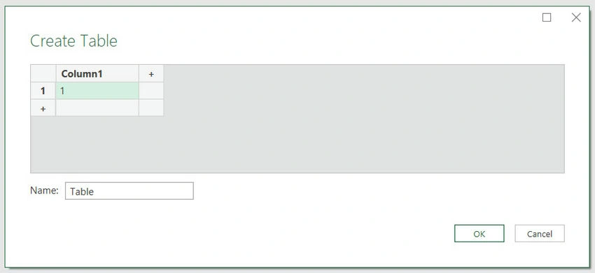 Create Table