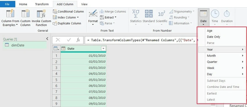 Date Drop Down