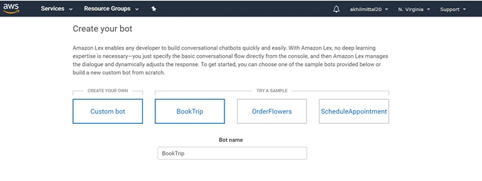 Creating A Chatbot Using Amazon Lex Service