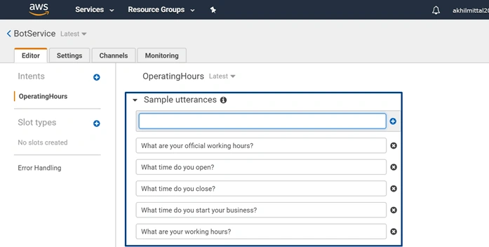 Creating A Chatbot Using Amazon Lex Service