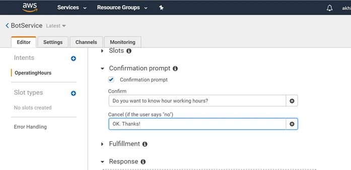 Creating A Chatbot Using Amazon Lex Service