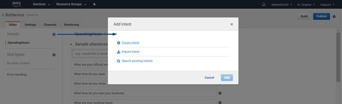 Creating A Chatbot Using Amazon Lex Service - Slots In AWS Lex
