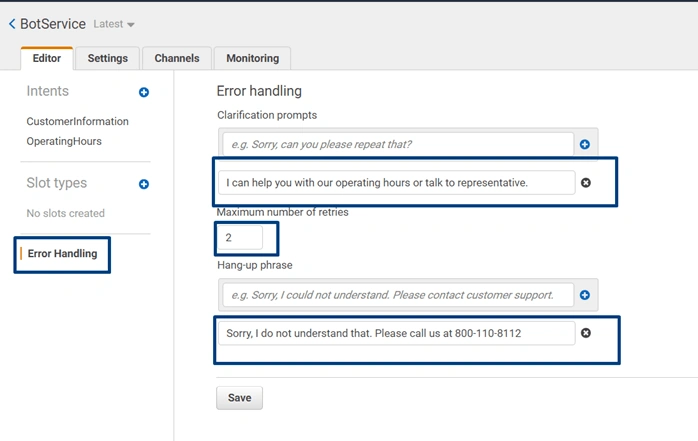 Creating A Chatbot Using Amazon Lex Service - Slots In AWS Lex