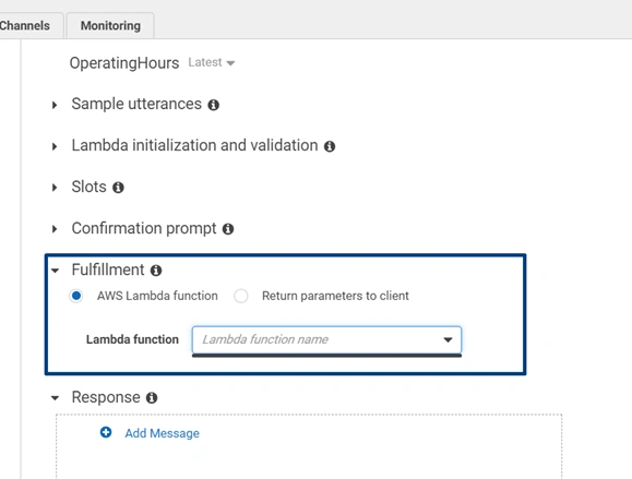 Creating A Chatbot Using Amazon Lex Service - AWS Lambda Functions