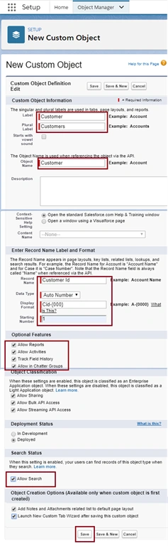 Creating A Custom Object in SalesForce