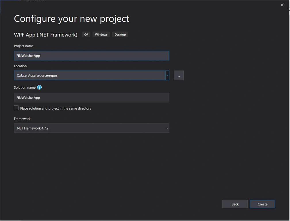 Project Name Dialog