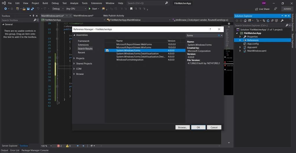Windows Namespace Reference