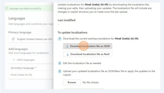 Download localization file
